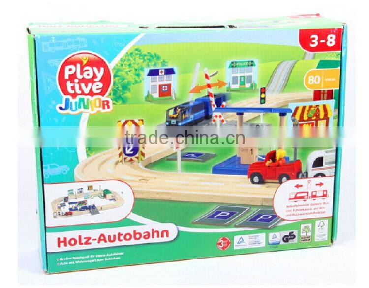top sale wooden train toy play tive 80 pcs toys train OEM wooden toys rail train for kids EZ5115