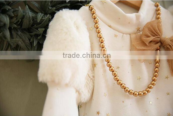 2015 new arrival kids black and white princess skirt for girls long sleeve princess dress