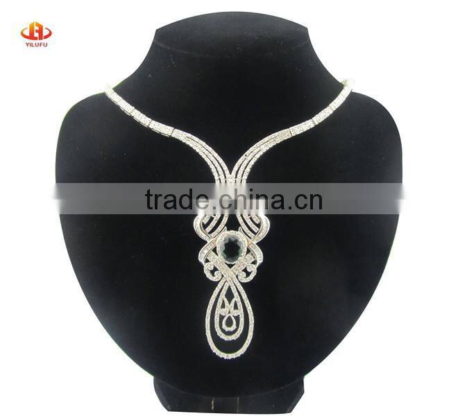 Elegant Silver Crystal Necklace Handmade Jewelry