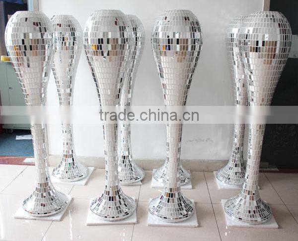Latest wedding column with mirror surface;Decorative resin wedding pillar for event,party&wedding(S-108)