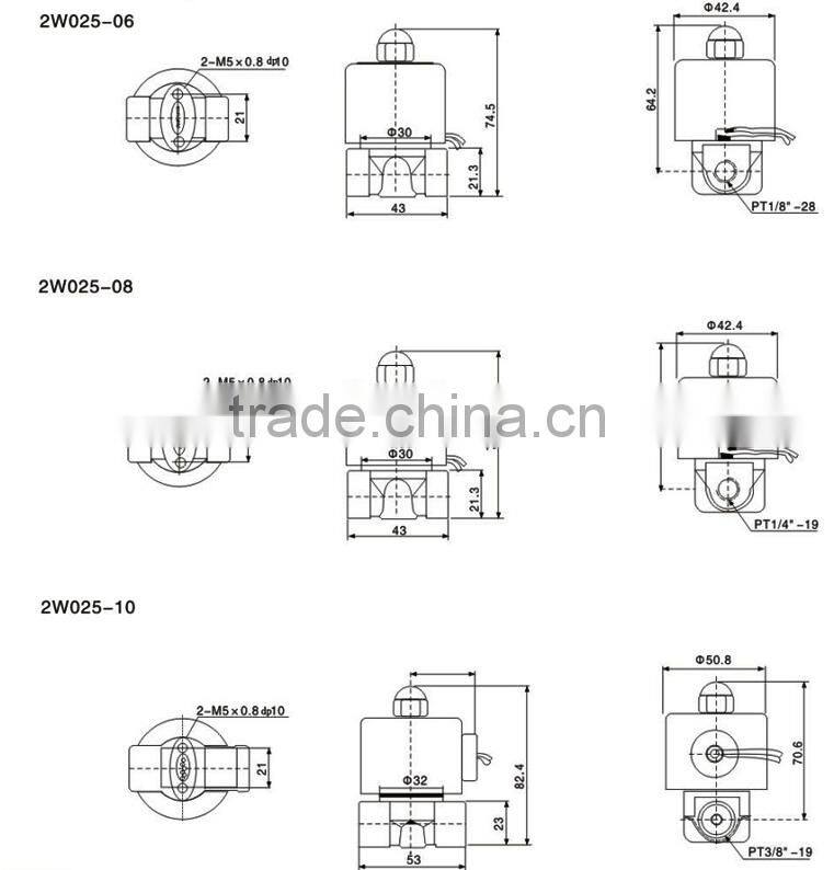 2W025-08 Series General Purpose 2 port 2 position Solenoid Valve