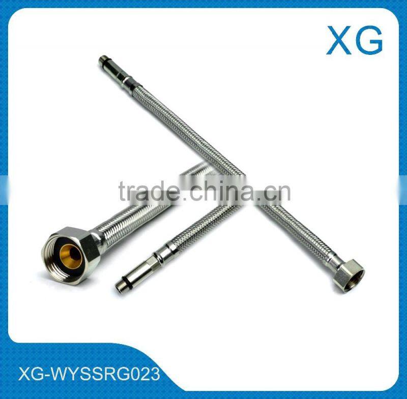 high pressure stainless steel flexible braided hose/Steel wire knitted brass gas hose/steel plumbing basin sink inlet hose
