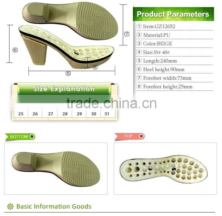 China low price lady low heel sandals sole pu outsole