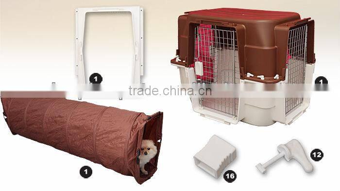 Pet Plastic Cage Kennel with Tunnel