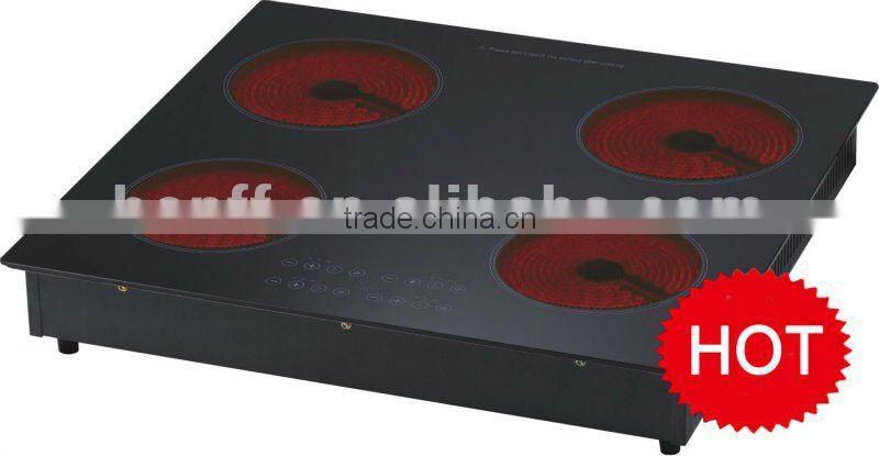 4 plate, CE,CB,GS,RoHS,ERP EUROKERA glass no raditaion electric cooker