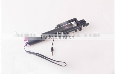 2015 newest wired selfie stick with foldable holder for camera monopod and smartphone