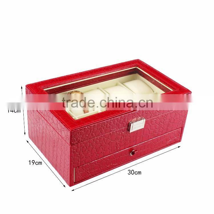 Custom PU leather Wooden Men Wrist Watch Storage Box Wholesale.
