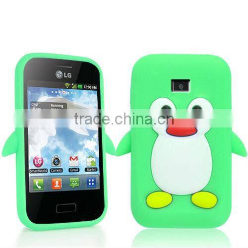 PENGUIN SILICONE SKIN Mobile Phone Case COVER FOR LG Optimus L3 E400