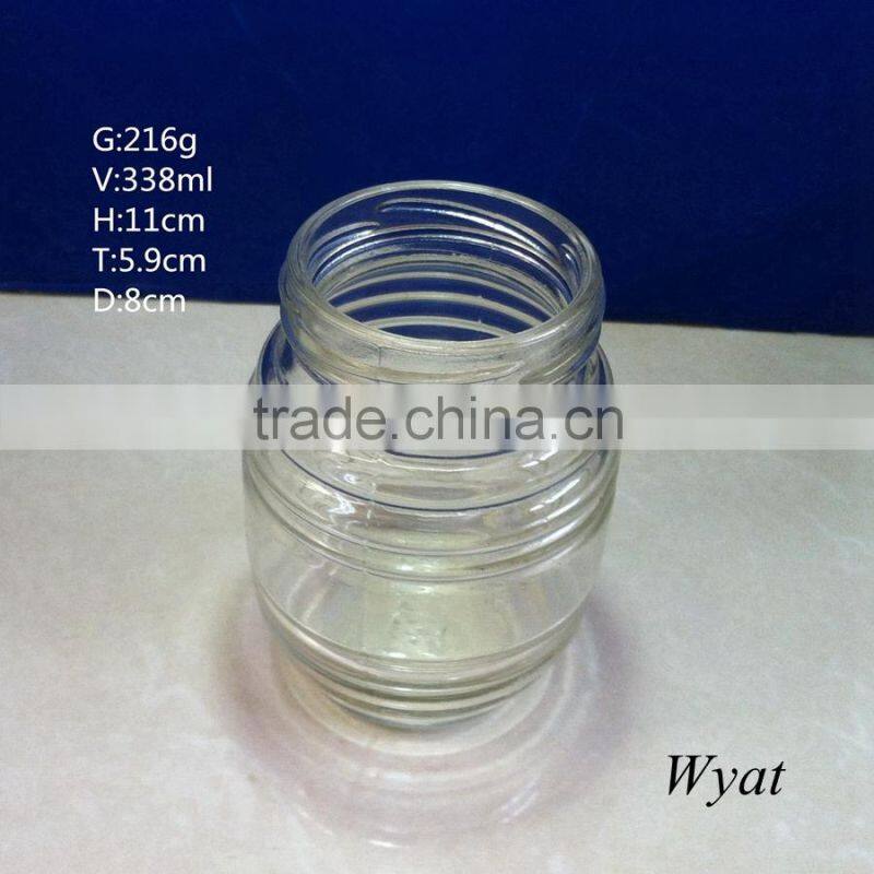 340ml 12oz clear glass jars for honey storage SLJd127