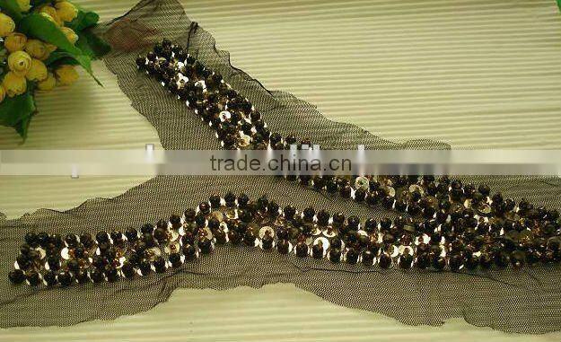 Handmade beaded appliques embroidery motifs lace