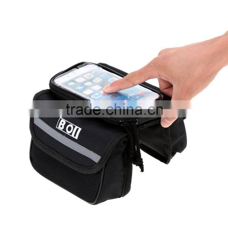 Outdoor Mountain Road Bike Bag Bicycle Front Tube Bag Cycling Phone Touch Screen Pouch Pannier Bike Bags Bicycle Accessories