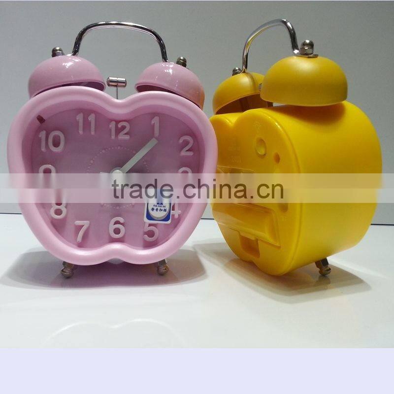 3D numbers 3" plastic twin bell alarm desktop clock