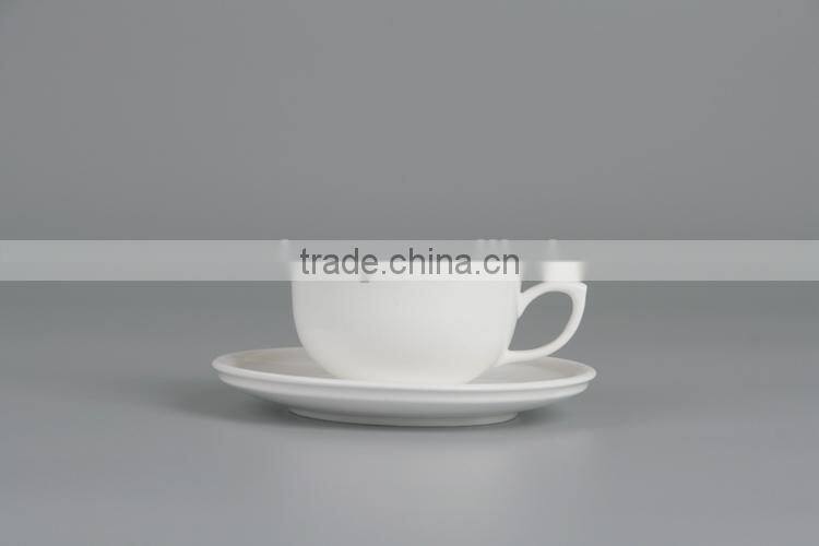 white chafing ceramic coffee cup with handle