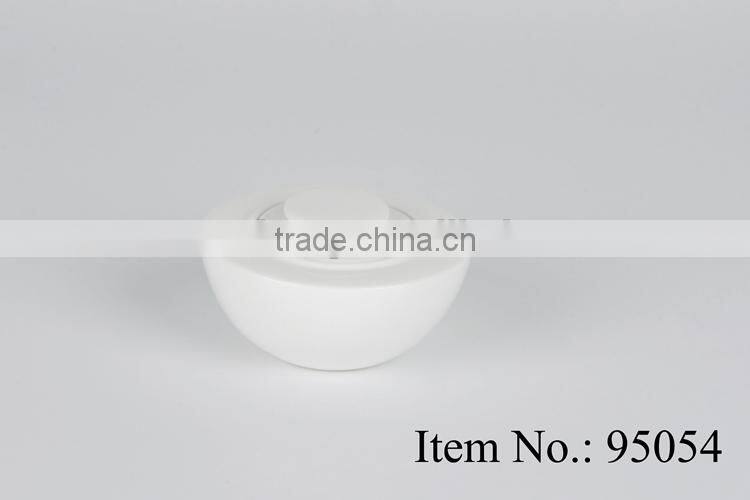 round white plain ceramic sugar pot