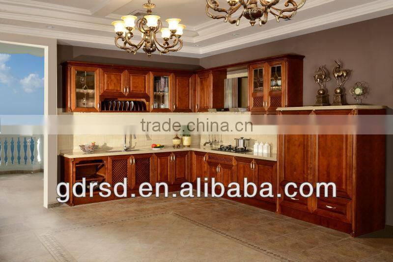 Solid wood & stainless steel kitchen cabinet-G005