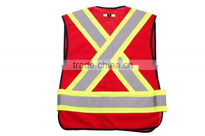 pvc strap reflective safety vest Red 3M Reflective Vest Certified
