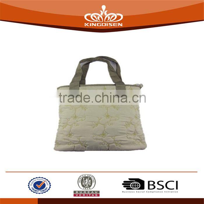 beige women pretty garment fabric hand bag