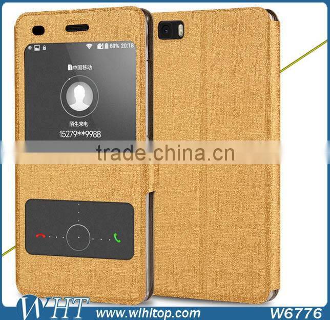New Arrival Leather Flip Stand Case for Huawei P8 Lite, for Huawei P8 Mini Windows Leather Smart Case