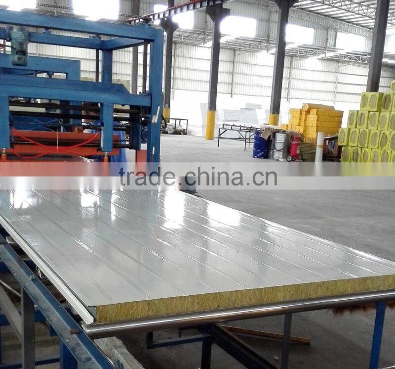 Fireproof and insulated metal faced rock wool sandwich panel for wall board
