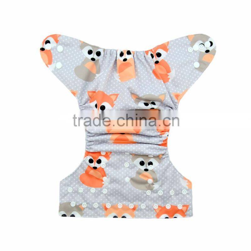 Alva 2016 Fox Pattern Free Shipping Wholesaler of Baby Cloth Diapers