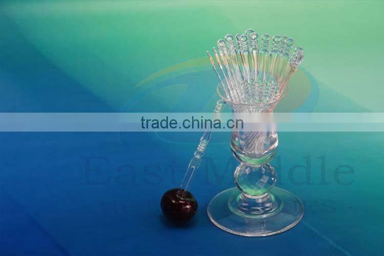 cheap 4 inch Eco-friendly disposable transparent plastic bamboo design fruit forks bulk production