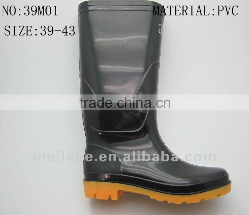 Hot selling and cheap men rain boots in men' shoes PVC