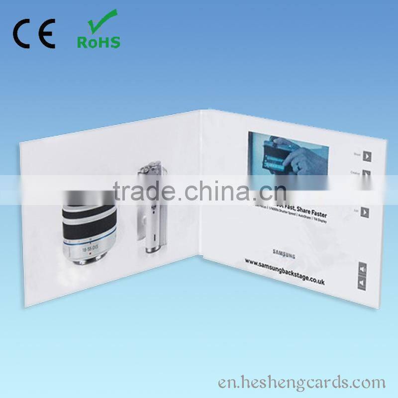 2016 newest customized printing video brochure 7 inch,blank video book ,business card lcd with best price