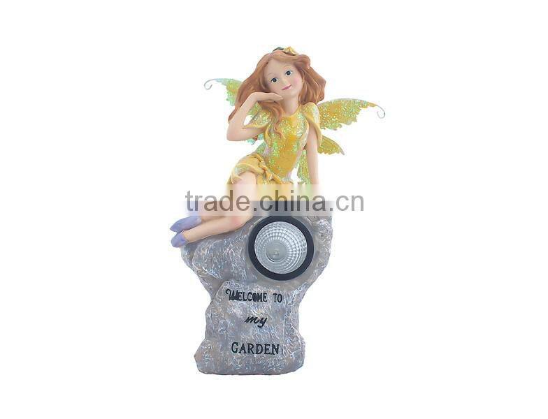 customized garden resin fairy figurines solar light