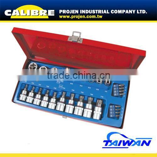 CALIBRE 27pc 3/8" & 1/2" Drice Star bit socket set (torx bit socket set)