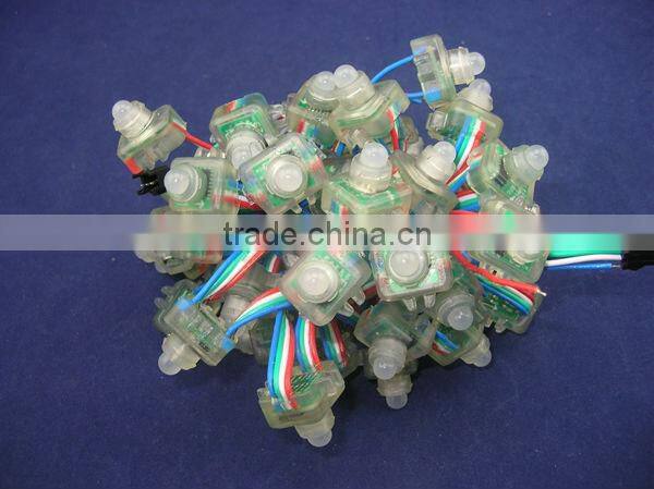 12mm WS2801 pixel rgb module led light,DC5V input,waterproof IP68;50pcs a string,Square Shape