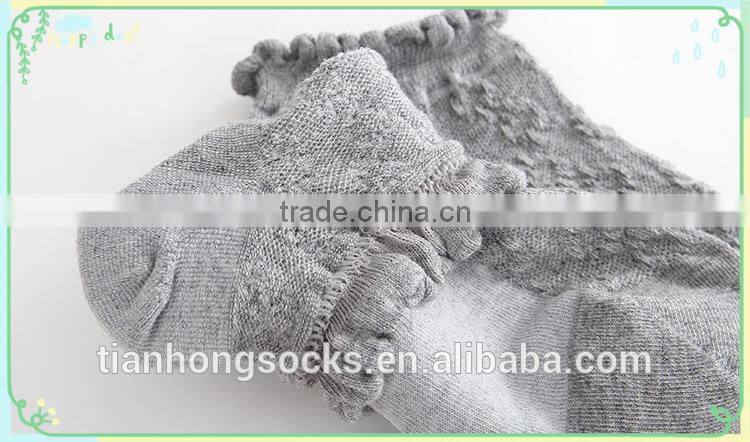 South Korea hot selling spring short tube sweet pure color mesh cotton socks for girls