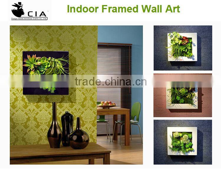 Artificial Framed Succulent Wall Art