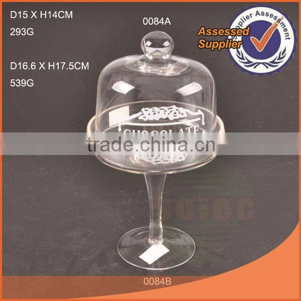 Decaled bird glass cake dome cover