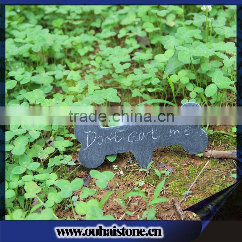 Slate decorate garden label for display