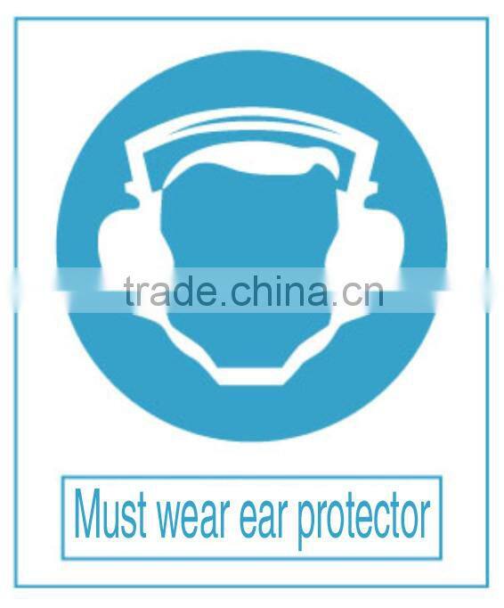 aluminum mandatory sign - Must wear ear protector signs for work safety ,