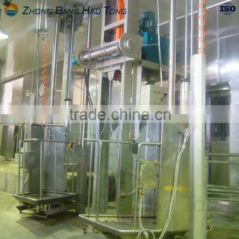 cattle carcass quartering lowerator for cattle abattoir plant