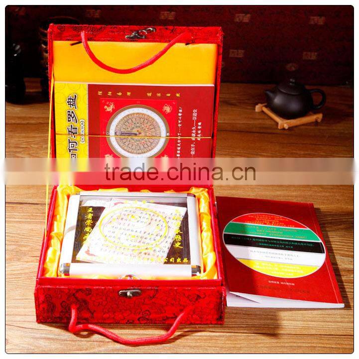 Red color Wooden material chinese fengshui lou pan,round lou pan