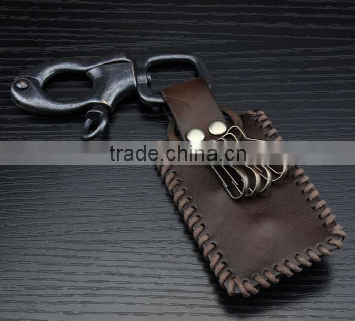 2016 factory wholesale key holder popular leather key case multifunction key holder with hook