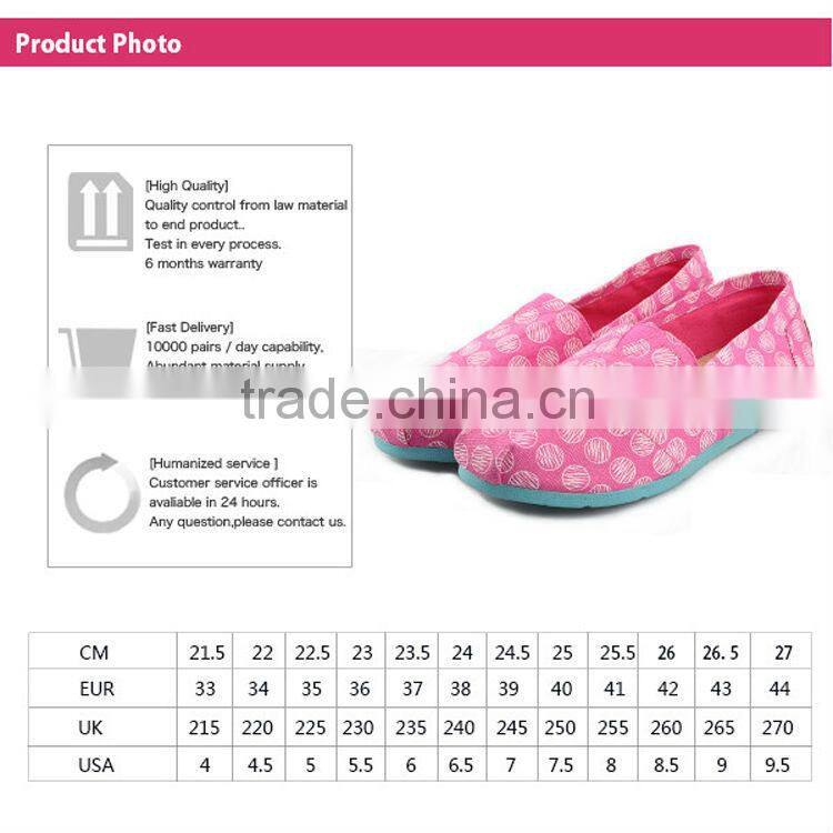 comfort and breathable sneaker slip on rubber sole lady canvas shoes