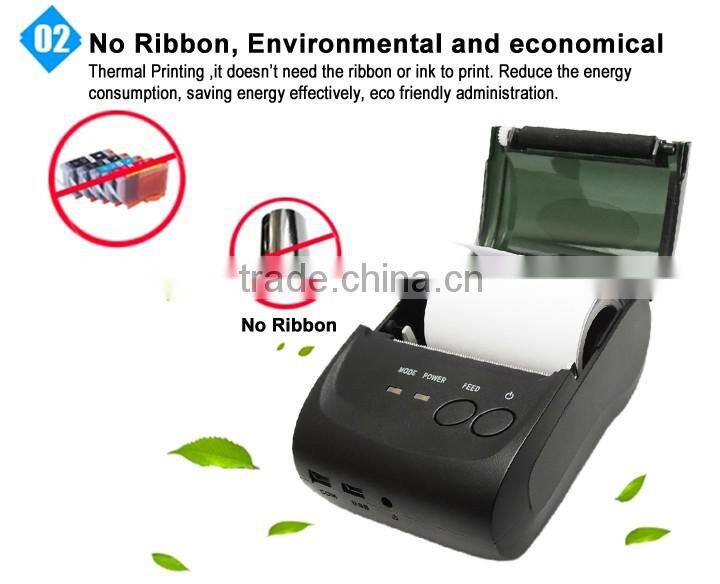 Support Thai Printing Mobile Receipt Printer Wireless Bluetooth Printer Pos System IMP006