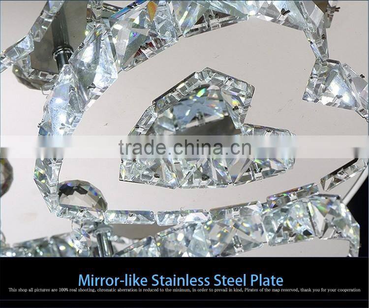 JEVEYA Lighting Modern Stainless Steel Chandelier 5730SMD K9 Crystal Ceiling Light