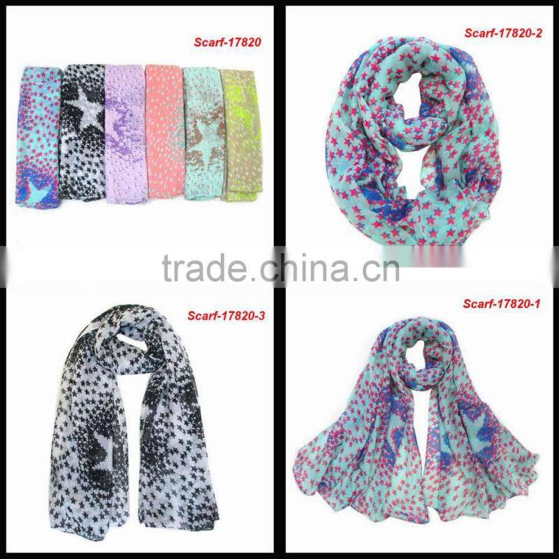 fashionable lady small petals pattern triangle scarf