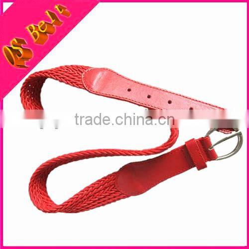 Not Elastic Woman Red fashion Wax Cotton Rope Braided Belt