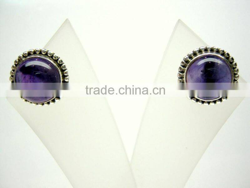 Amethyst & Garnet 925 Sterling Silver Handmade Ring, Gemstone Silver Jewelry, Designer Oxidized Silver Handmade Ring