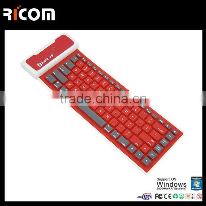 85keys waterproof flexible bluetooth keyboard for ipad,roll-up Flexible Silicone Keyboard---SKB-212--Shenzhen Ricom