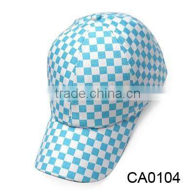 cotton 6 panel grid caps