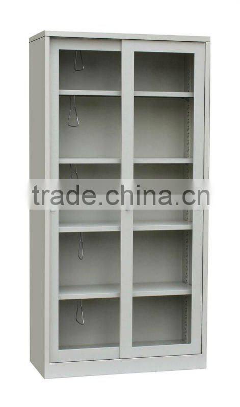KFY-CB-15 Light Gray Sliding Glass Door Bookcase