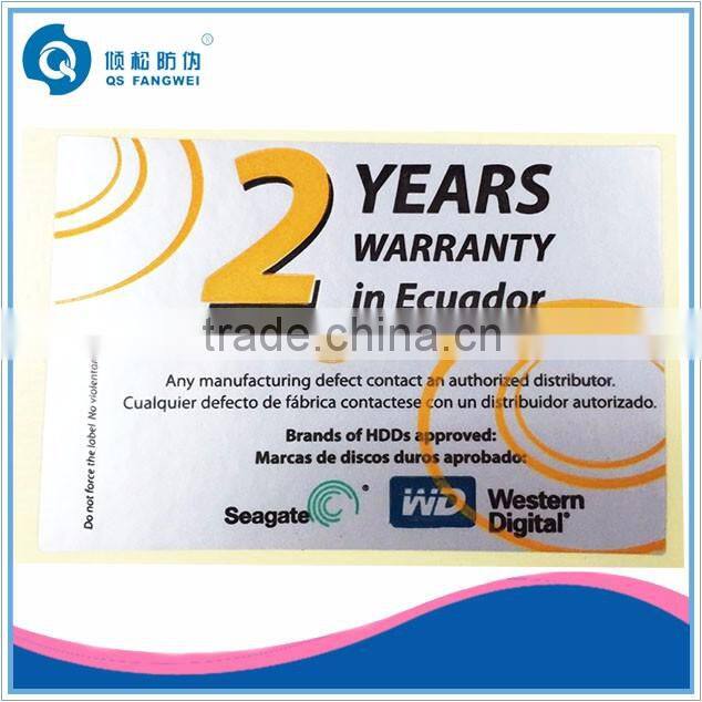 Warranty void label sticker, warranty sticker void if tampered, security waterproof label sticker