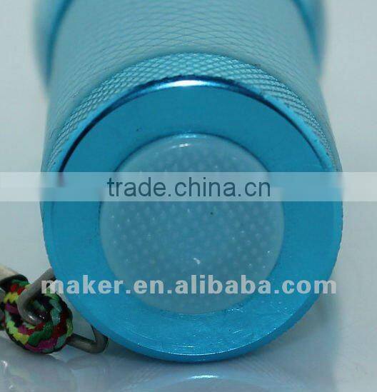 9 LED Aluminum flashlight with fluorescence cover