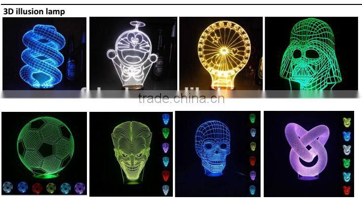 Foshan New Item 3D Illusion Fancy Table Lamps For Home Decoration